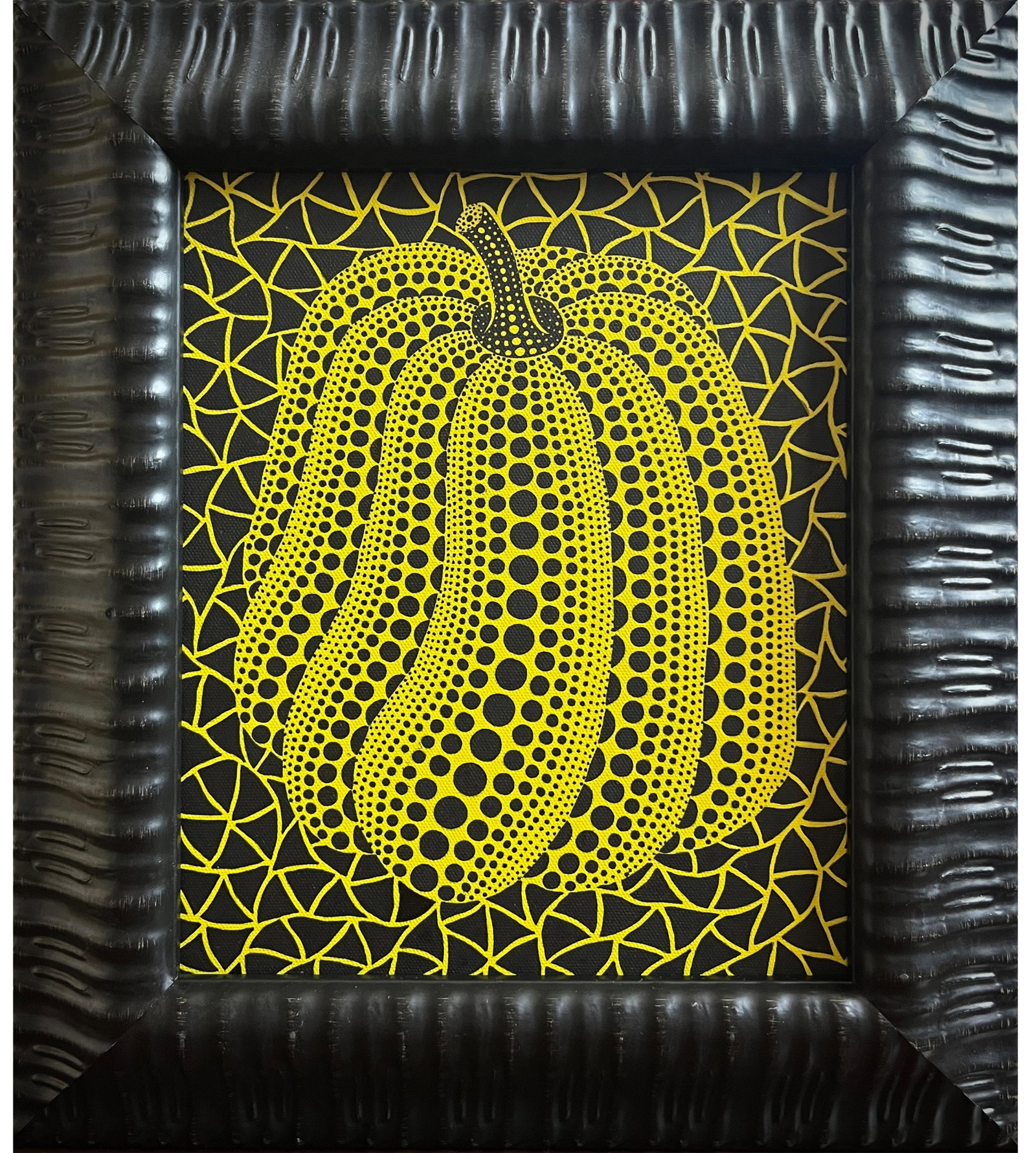 THE PUMPKIN SIGNED YAYOI KUSAMA: THE PUMPKIN SIGNED YAYOI KUSAMA Acrylic on canvas. signed 'Yayoi Kusama' in English; dated '2002'; titled in Japanese (on the reverse). The luxurious curves of Yayoi Kusama's Yellow Pumpkin are subtle