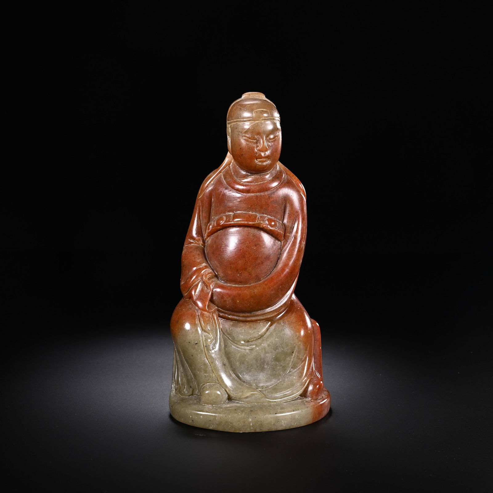 A CHINESE SHOUSHAN STONE GOD OF WEALTH FIGURE (1 of 8)