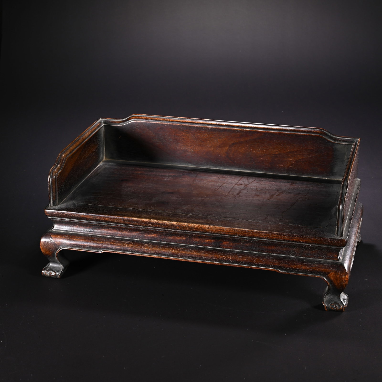 A CHINESE HARDWOOD MINIATURE LUOHAN BED STAND (1 of 7)