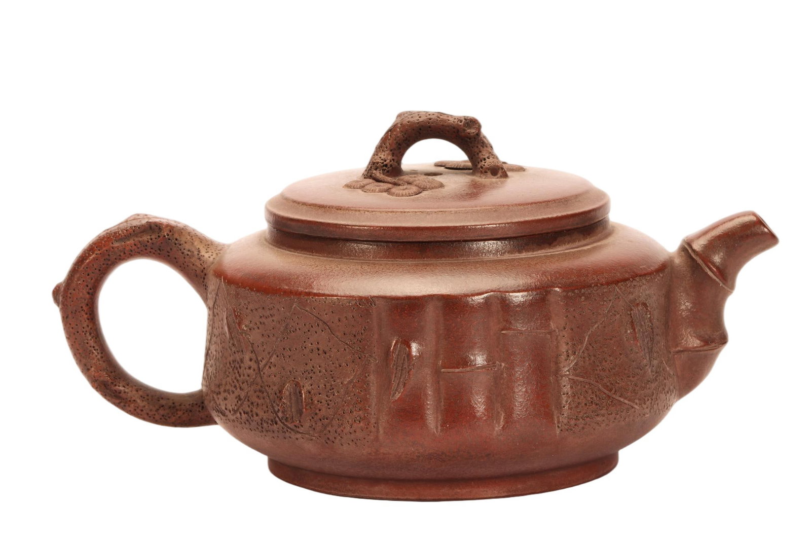 A CHINESE YIXING ZISHA THREE FRIENDS TEAPOT (1 of 11)