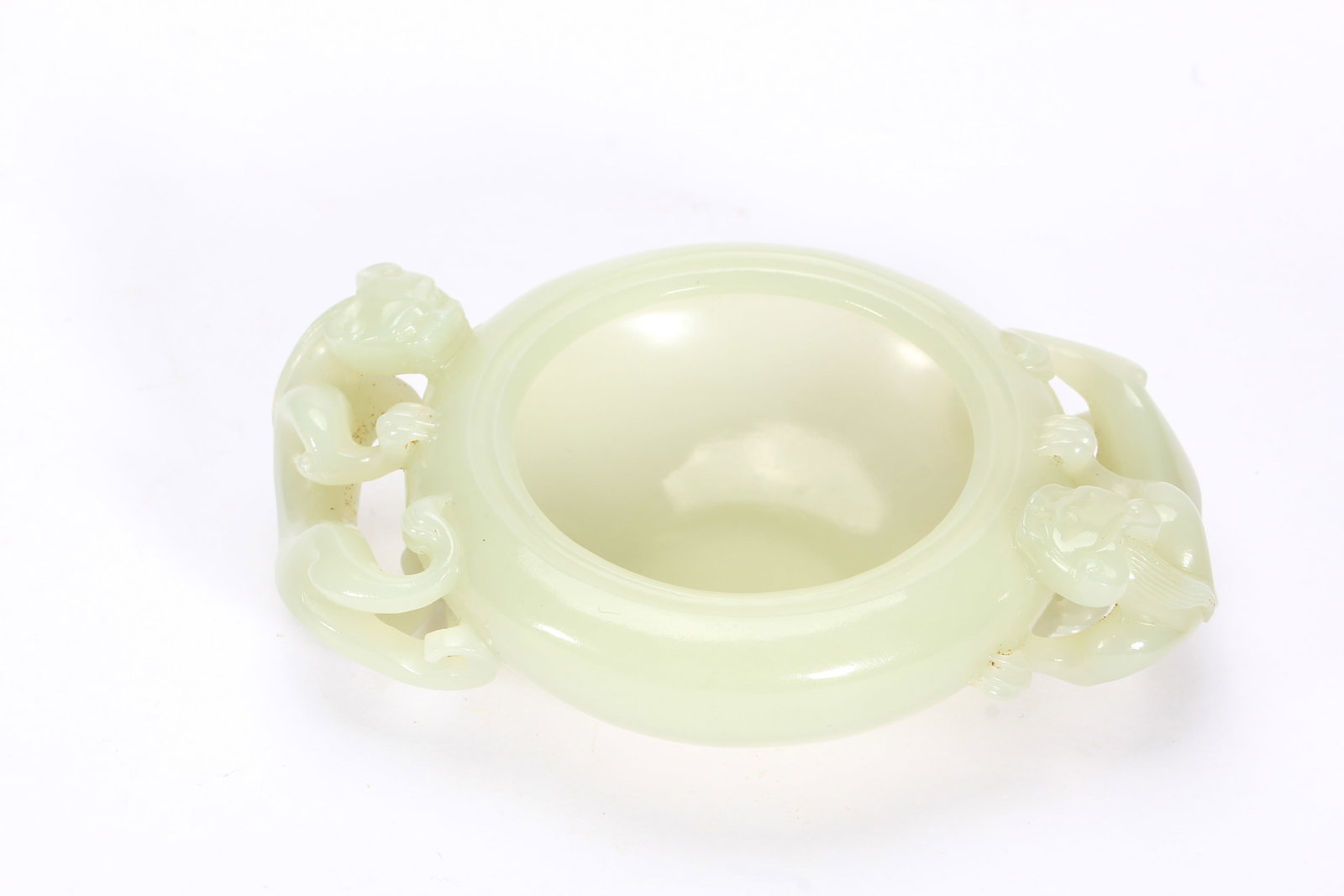 A CHINESE HETIAN NEPHRITE CHILONG WATER WASHER (1 of 9)