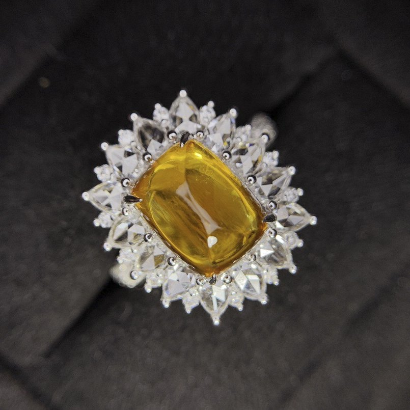 14K White Gold 5.54 CTW Sapphire & Diamond Ring (1 of 8)