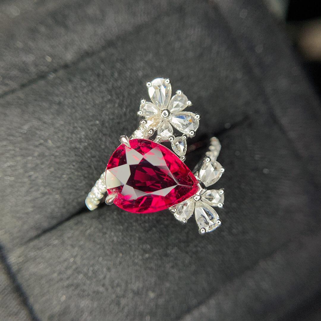 14K White Gold 3.5 CT Tourmaline & Diamond Ring (1 of 8)