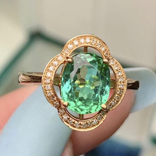 14K Rose Gold 3.31 CT Tourmaline & Diamond Ring (1 of 7)