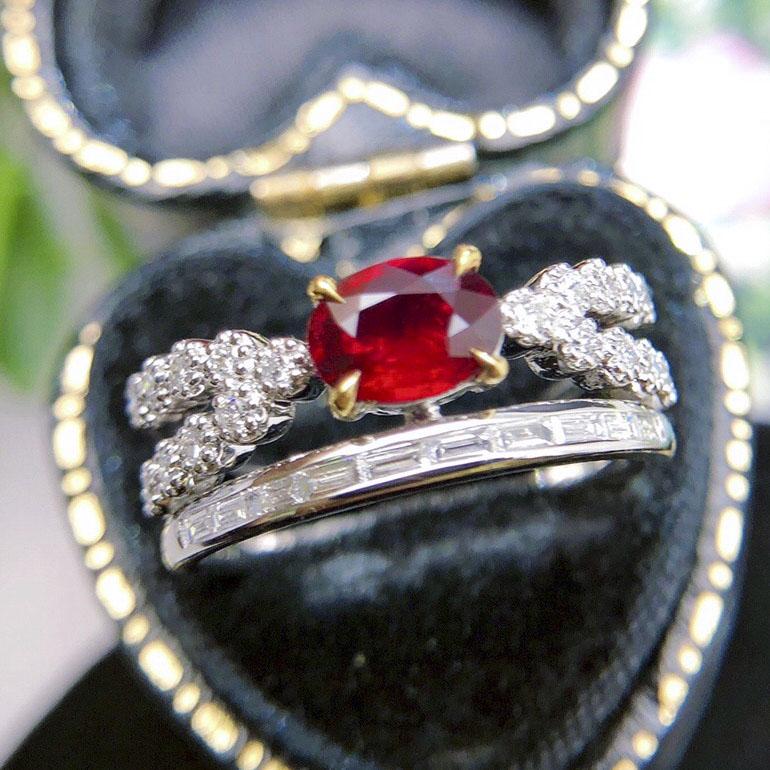 14K White Gold 1.18 CTW Ruby & Diamond Ring (1 of 6)