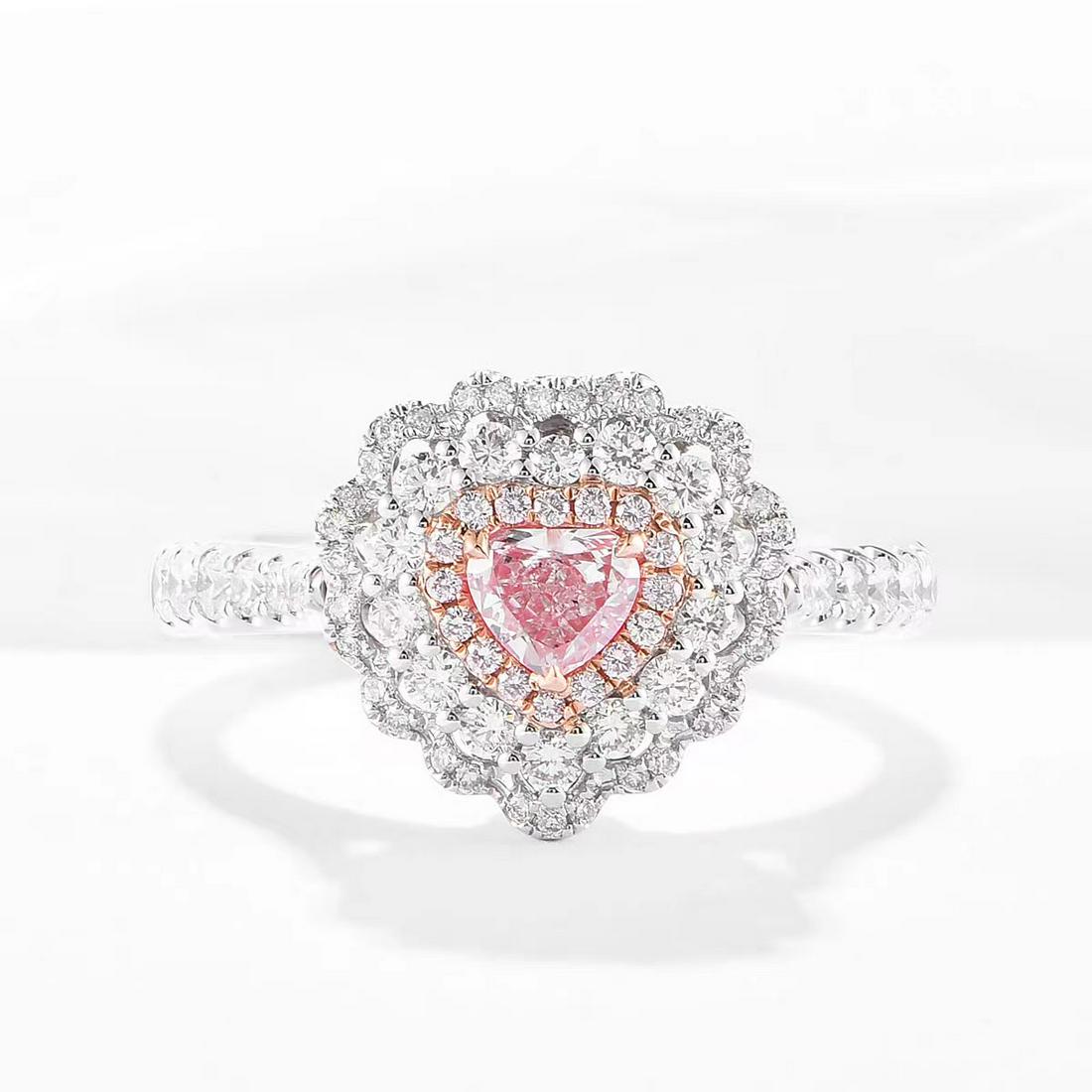 14K White Gold 0.9CTW Natural Pink Diamond Ring with Certificate (1 of 4)