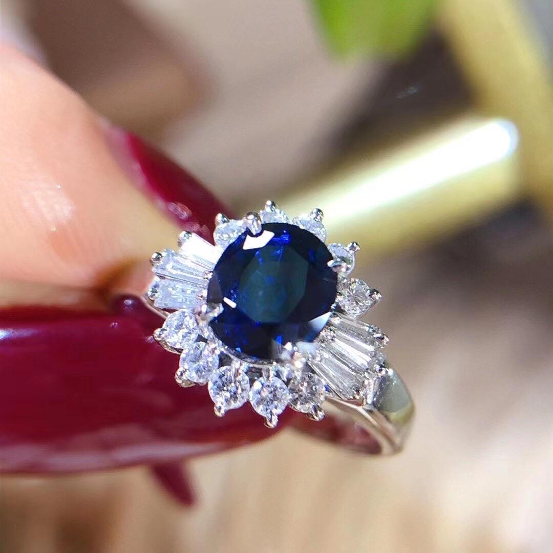 14K Gold 1.67 CTW Sapphire & Diamond Ring (1 of 5)