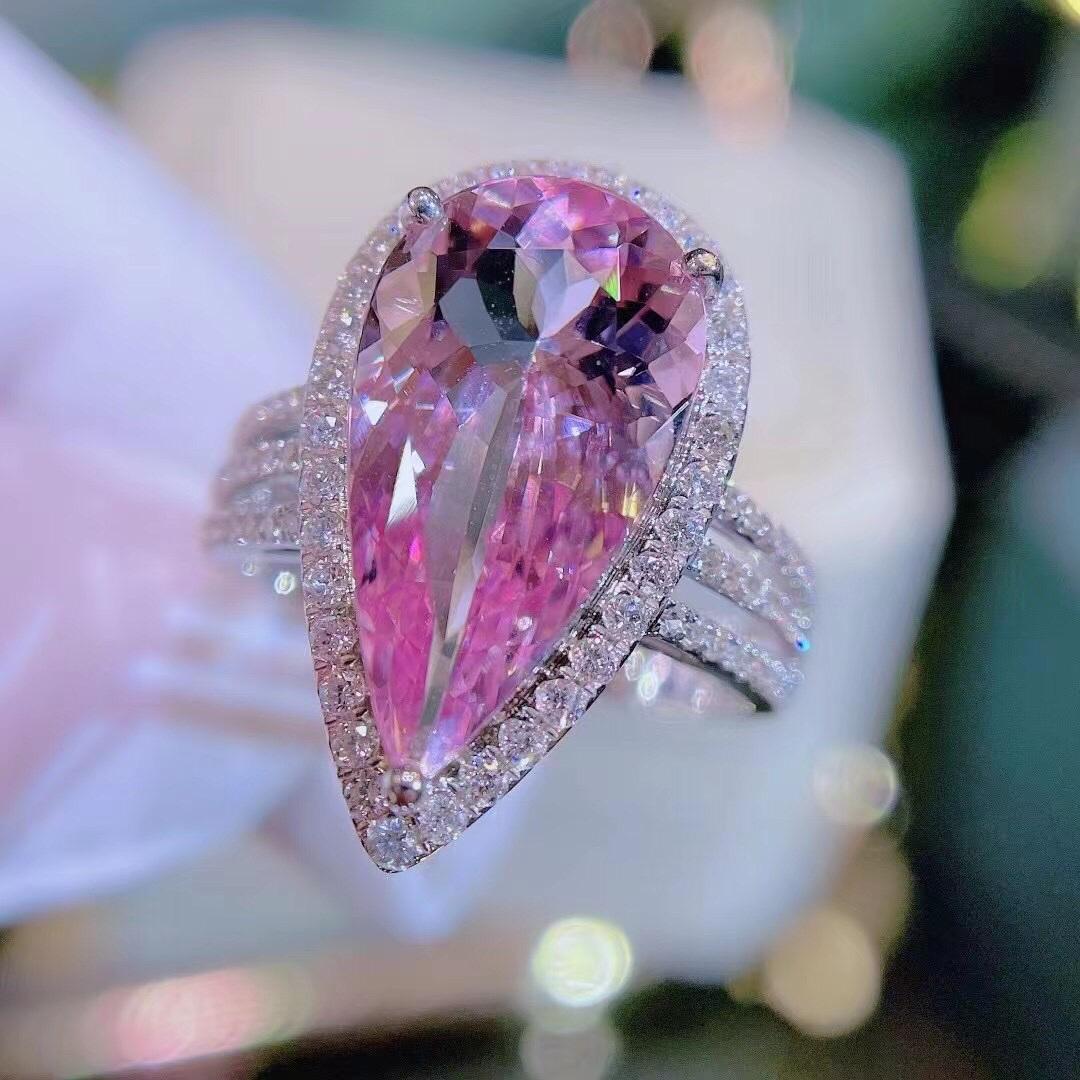 14K White Gold 5.25 CT Morganite & Diamond Ring (1 of 8)