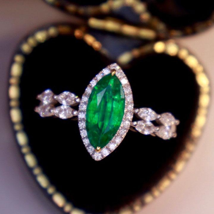 14K White Gold 1.39 CTW Emerald & Diamond Ring (1 of 8)