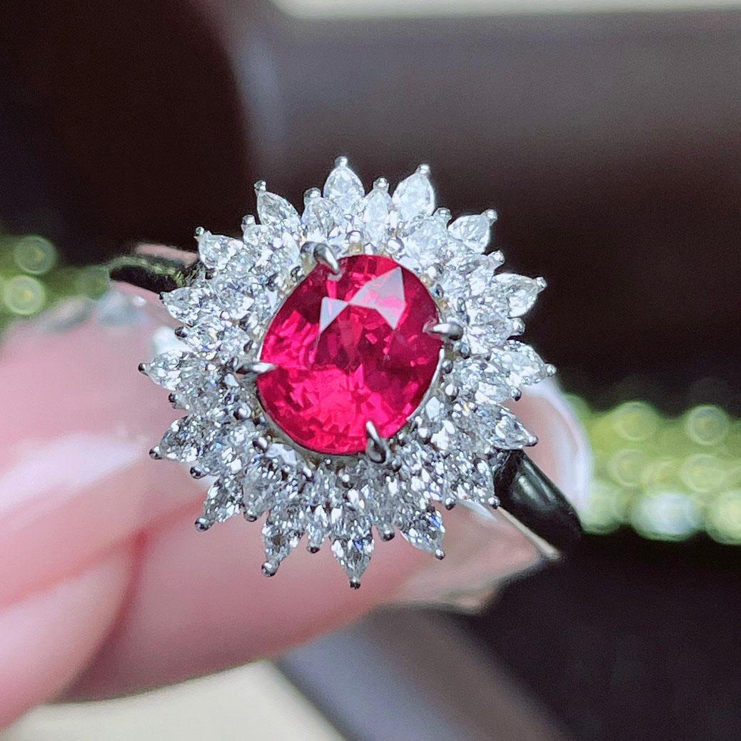 14K White Gold 1.01 CT Ruby & Diamond Ring (1 of 6)