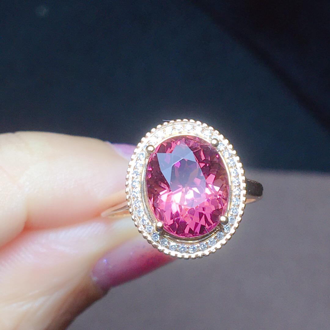 14K Rose Gold 4.25 CT Tourmaline & Diamond Ring (1 of 5)
