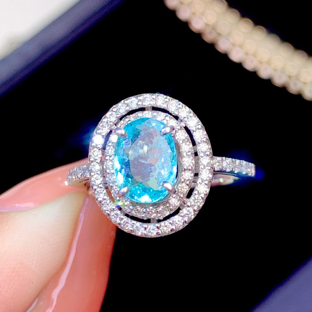 14K Gold 1.58 CTW Paraiba Tourmaline & Diamond Ring (1 of 7)