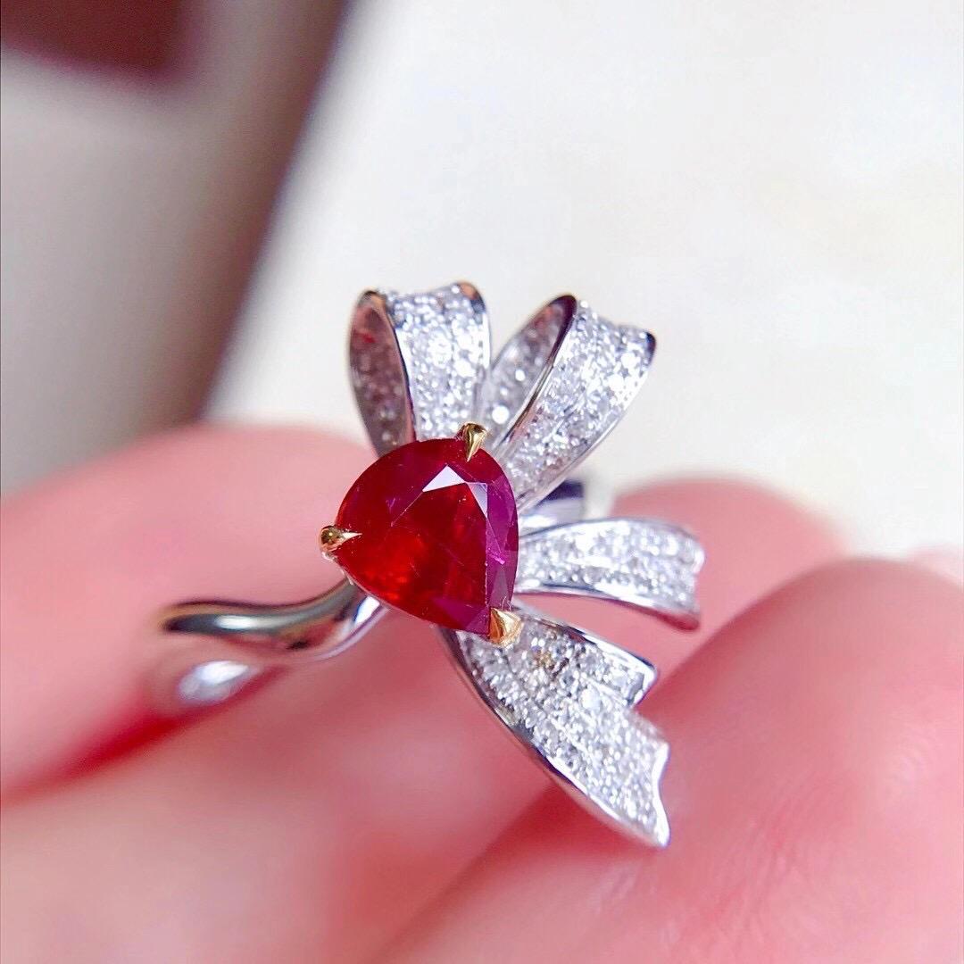 14K White Gold 1.61 CTW Ruby & Diamond Ring (1 of 4)