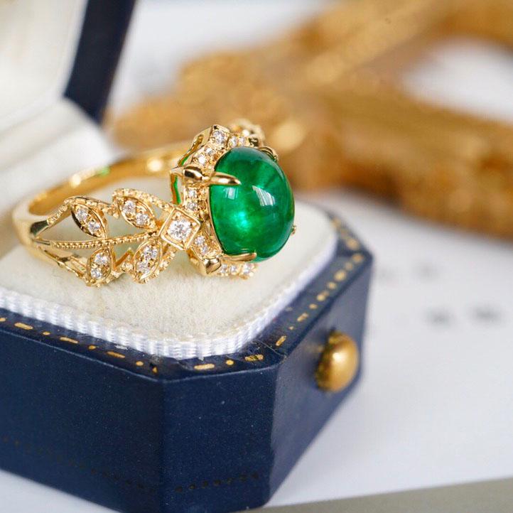 14K Yellow Gold 2.06 CT Emerald & Diamond Ring (1 of 10)