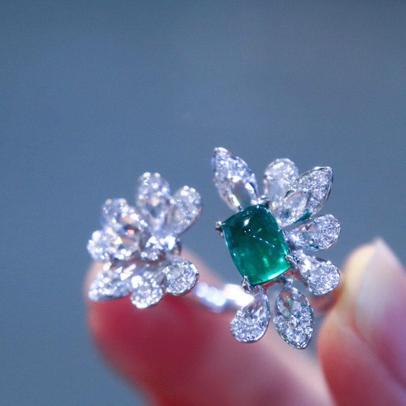 14K White Gold 1.81 CTW Emerald & Diamond Ring (1 of 7)