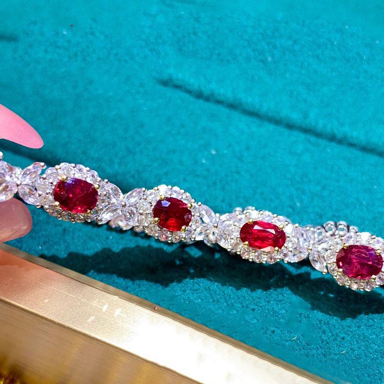14K White Gold 3.21 CTW Ruby & Diamond Bracelet (1 of 8)