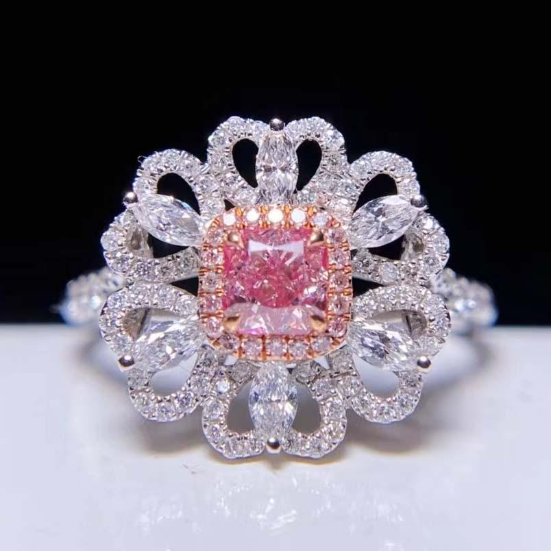 GIA Certificate14K White Gold 0.92 CTW Natural Pink Diamond Ring (1 of 6)