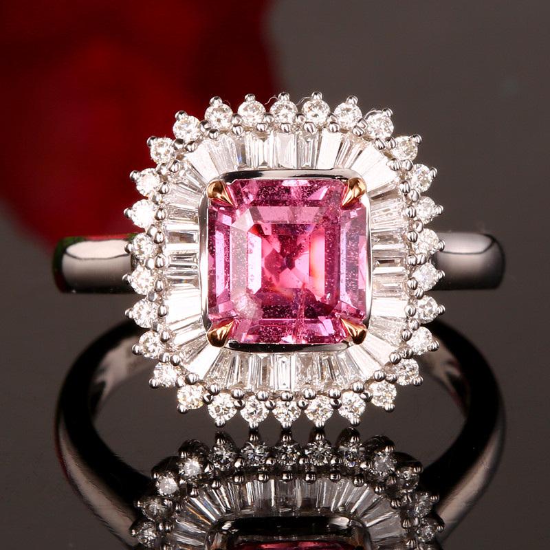 14K White Gold 2.35 CTW Natural Padparadscha Sapphire & Diamond Ring (1 of 10)