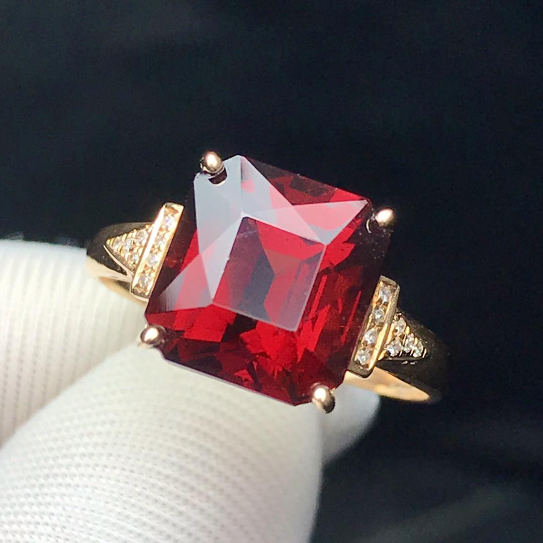 14K Rose Gold 4.85 CT Garnet & Diamond Ring (1 of 4)