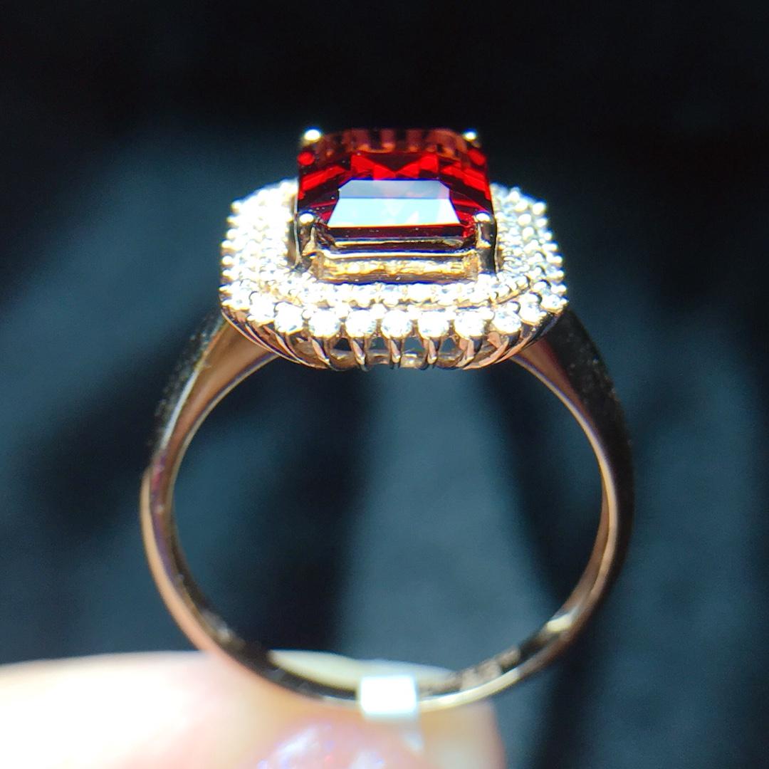 14K Rose Gold 3.2 CT Garnet & Diamond Ring (1 of 4)