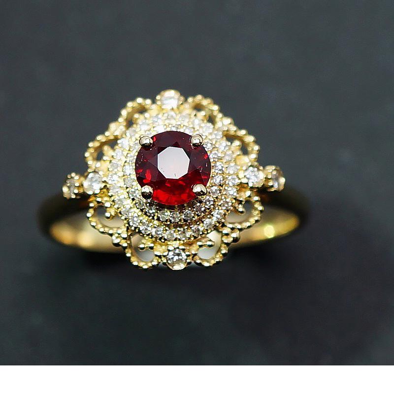 14K Yellow Gold 0.5 CT Ruby & Diamond Ring (1 of 6)
