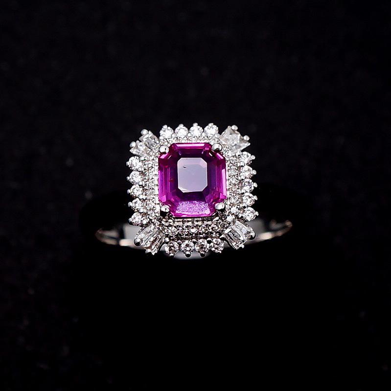 14K White Gold 1.08 CT Sapphire & Diamond Ring (1 of 8)