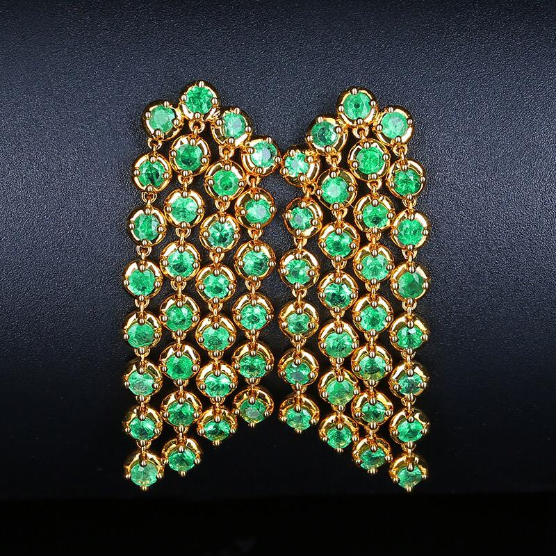 14K Rose Gold 3.98 CTW Natural Emerald Earrings with Certificate (1 of 8)