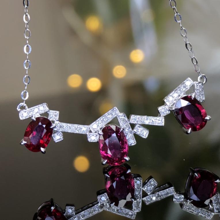 14K White Gold 1.652 CTW Ruby & Diamond Necklace (1 of 12)