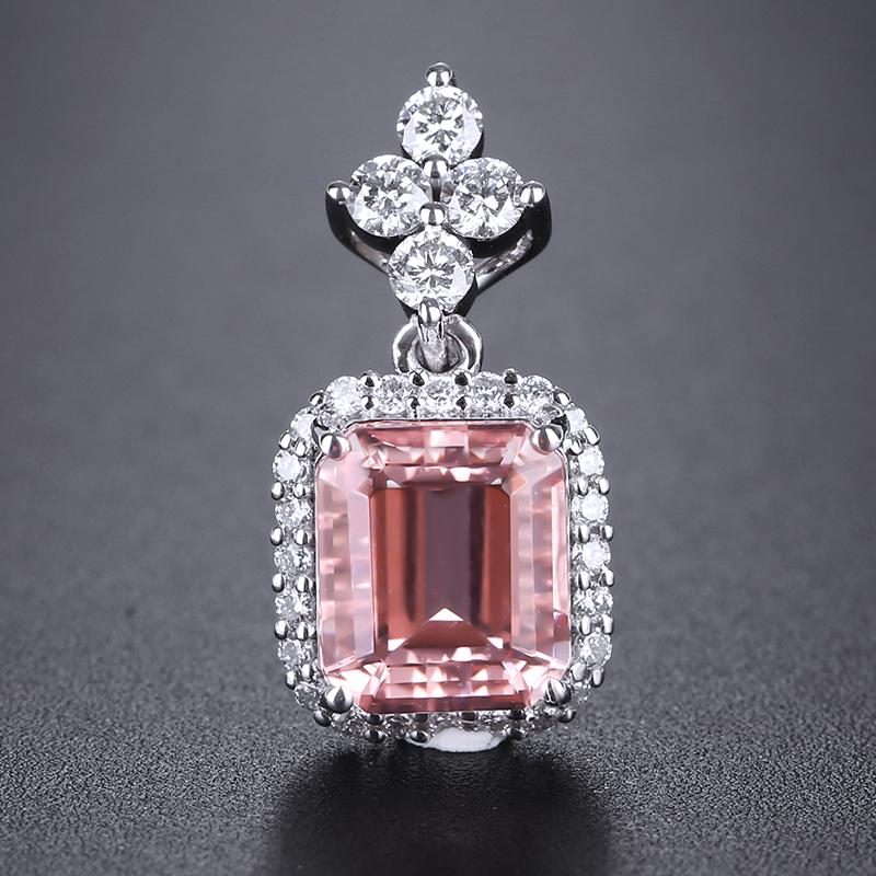 14K White Gold 2.224 CTW Morganite & Diamond Pendant (1 of 13)