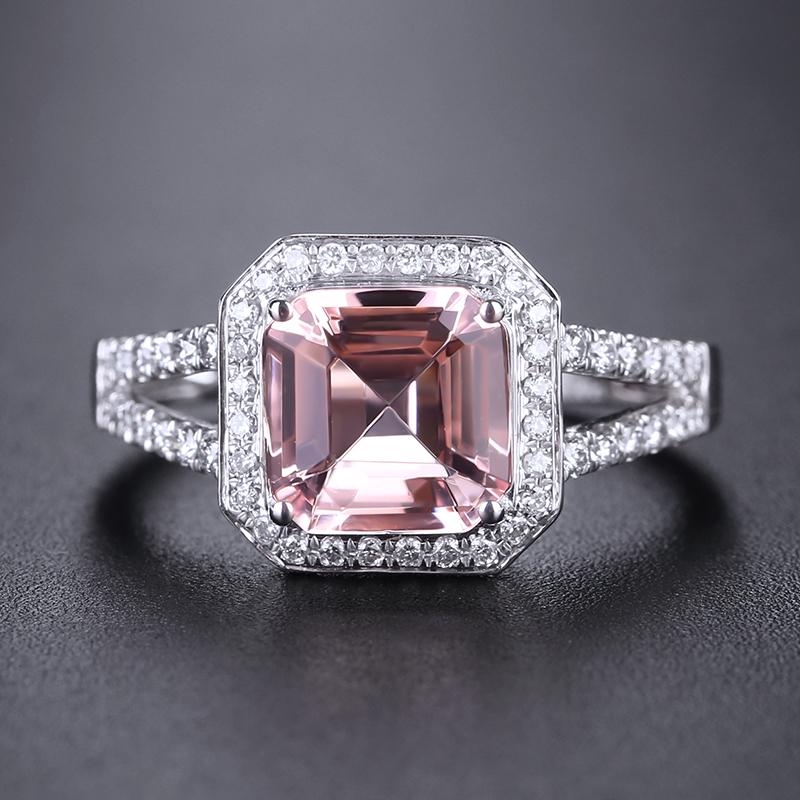 14K White Gold 1.954 CTW Morganite & Diamond Ring (1 of 9)