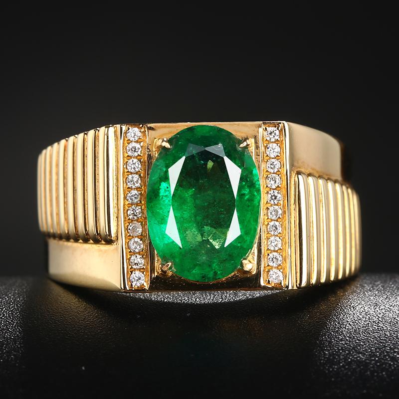 18K Yellow Gold 2.36 CTW Emerald & Diamond Ring (1 of 9)
