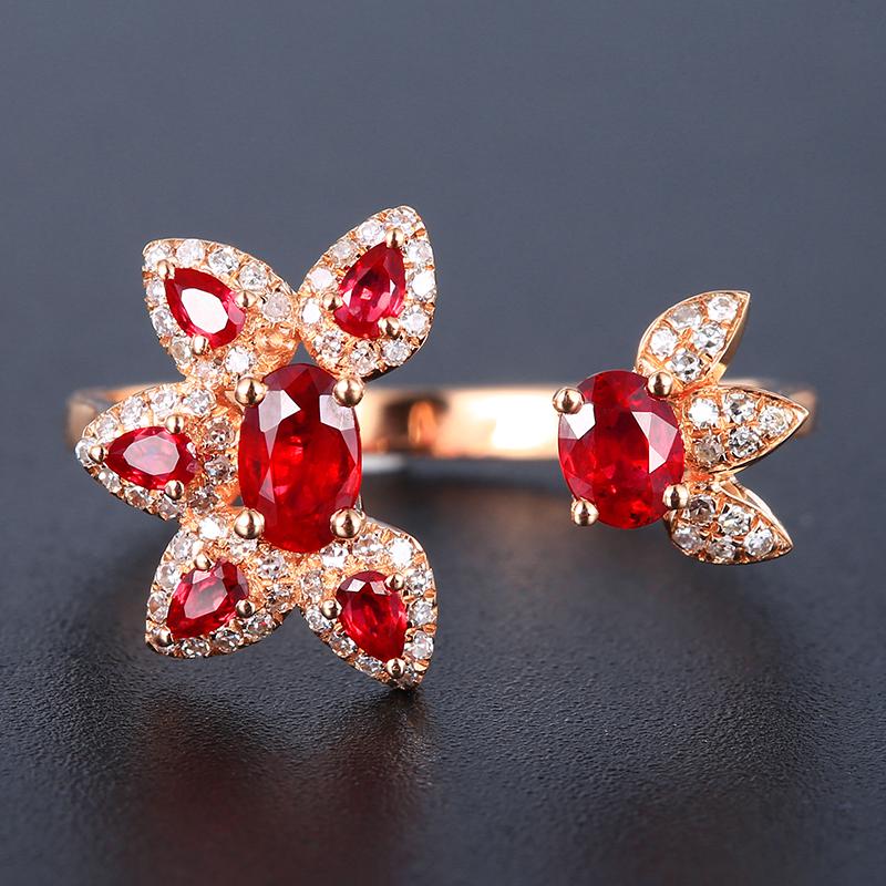 14K Rose Gold 0.73 CTW Ruby & Diamond Ring (1 of 11)