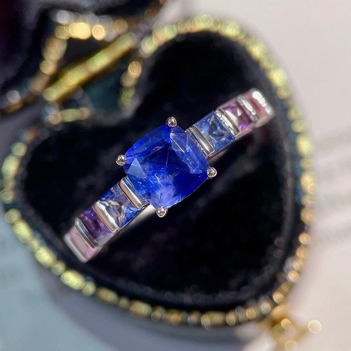 14K White Gold 2.45 CTW Sapphire & Sapphire Ring (1 of 7)