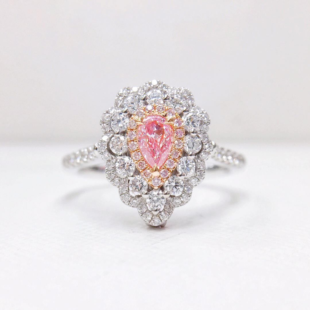 14K White Gold 0.75 CTW Natural Pink Diamond Ring with Certificate (1 of 7)