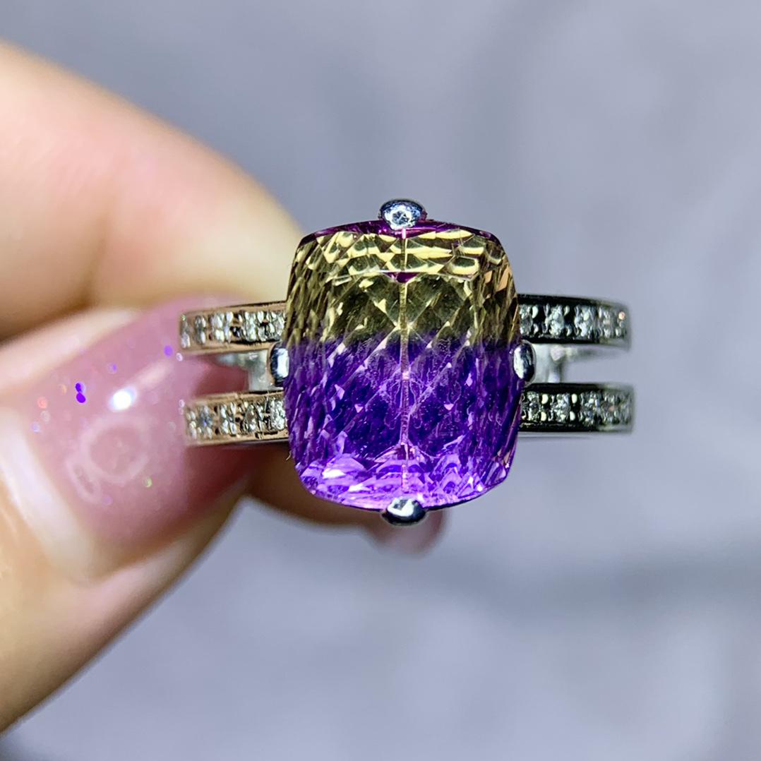 14K Gold 5.96 CTW Amethyst & Diamond Ring (1 of 6)