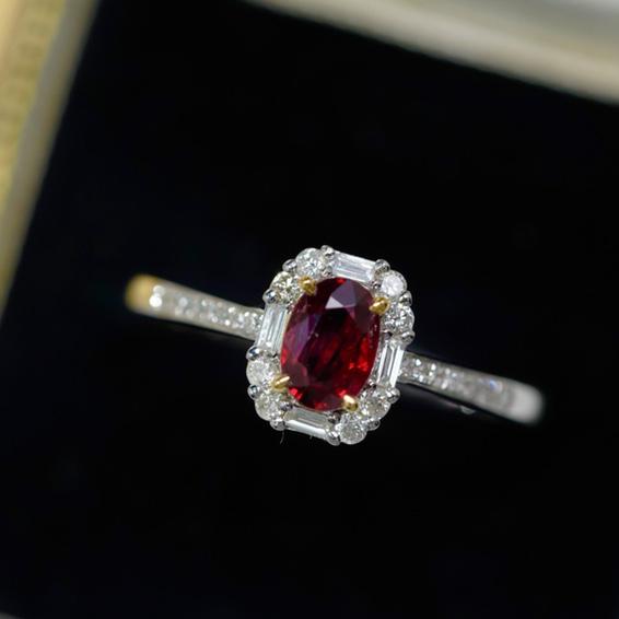 14K White Gold 0.95 CTW Vivid Red Ruby & Diamond Ring (1 of 7)