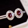 14K White Gold 2.42 CTW Natural Ruby & Diamond Earrings with Certificate