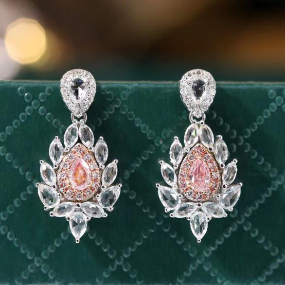 14K White Gold 1.4 CTW Natural Pink Diamond Earrings with Certificate (1 of 9)