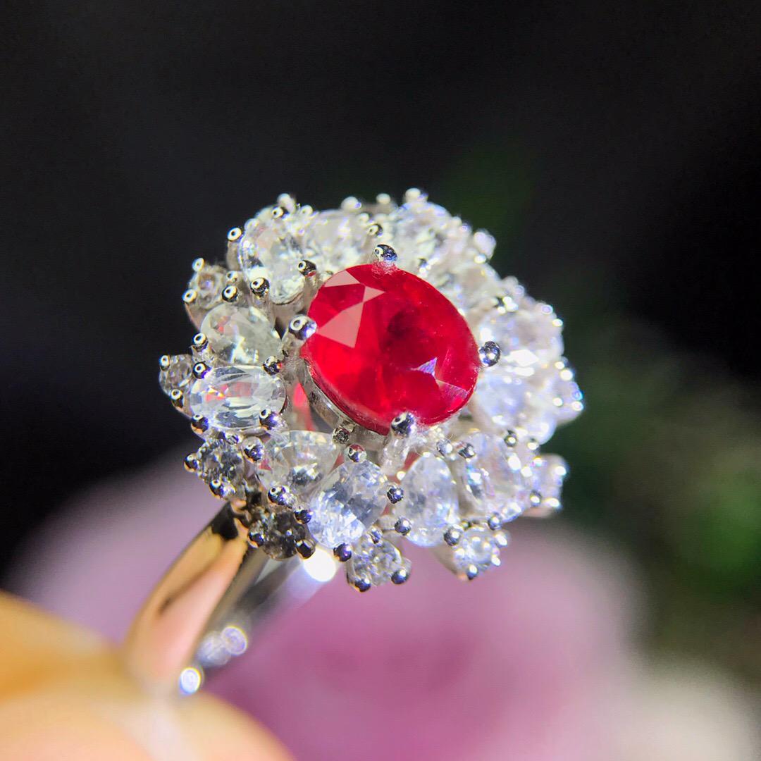14k White Gold 2.151 CTW Ruby & Sapphire Ring (1 of 7)
