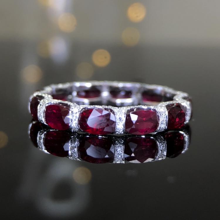 14K White Gold 5.373 CTW Ruby & Diamond Ring (1 of 11)