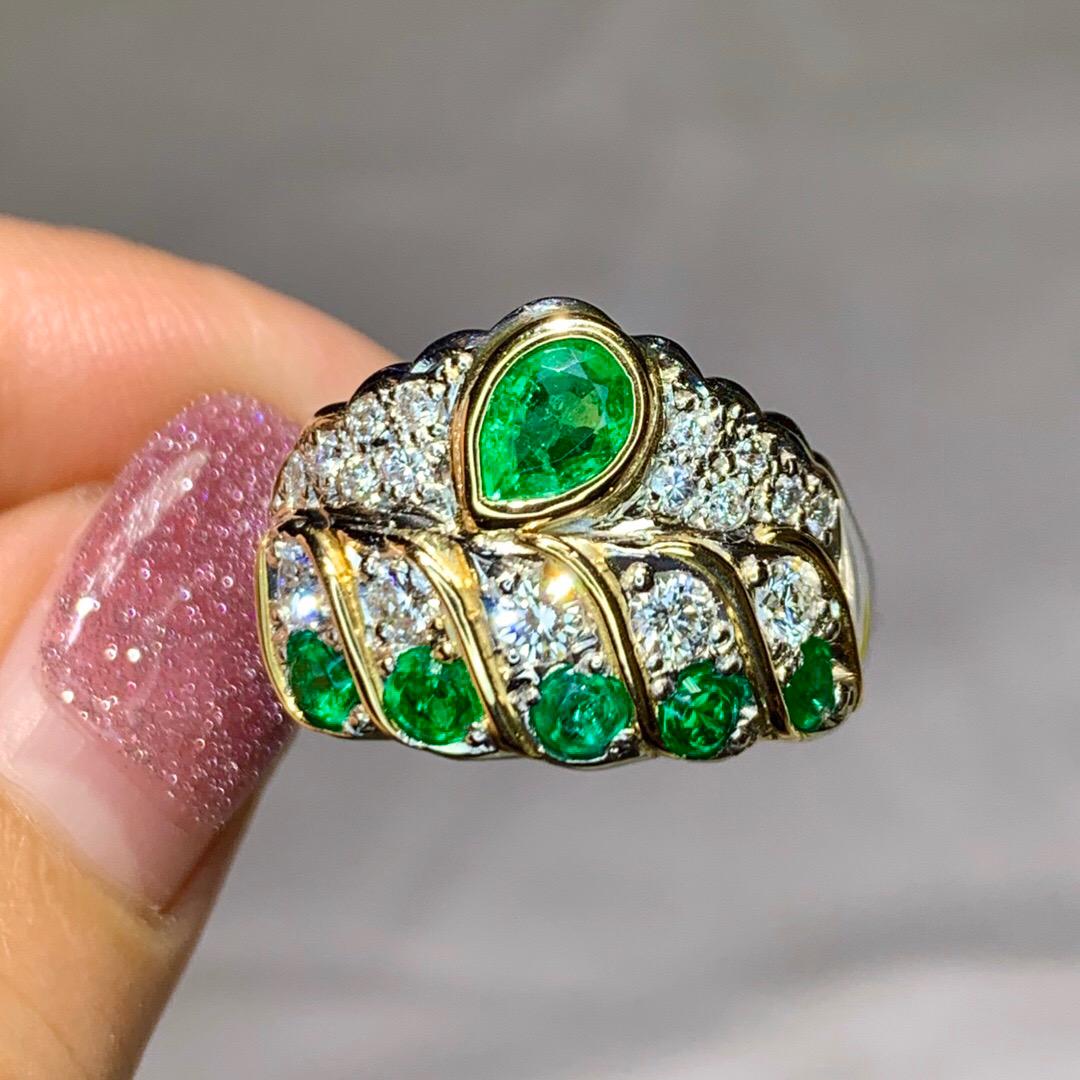 14K Gold 1.26 CTW Emerald & Diamond Ring (1 of 7)