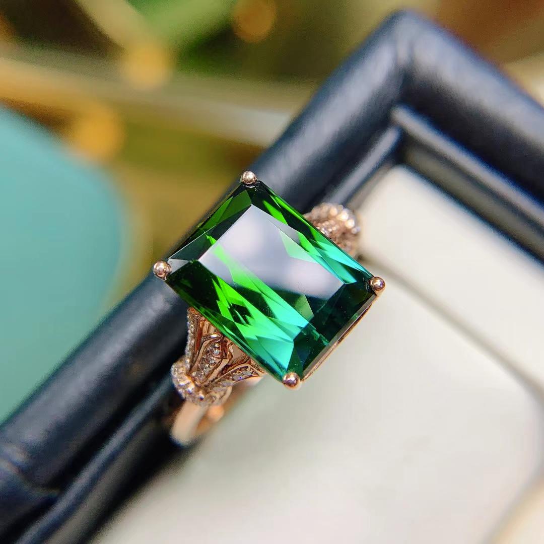 14K Rose Gold 4.12 CT Tourmaline & Diamond Ring (1 of 5)