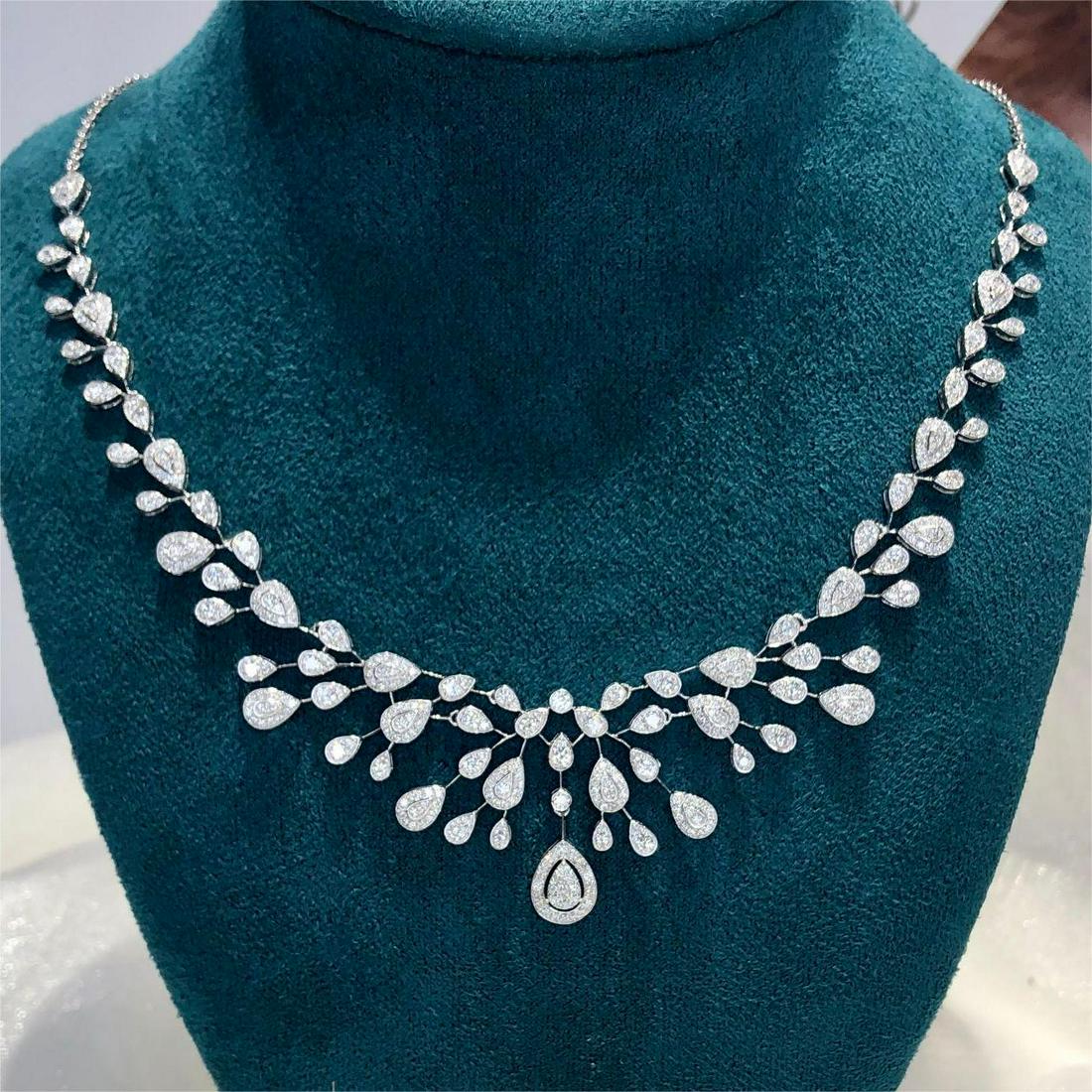 14K GOLD 3.56 CTW NATURAL DIAMOND NECKLACE WITH CERTIFICATE (1 of 8)