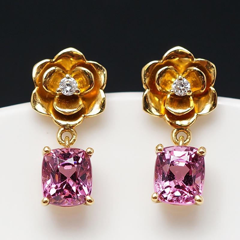 14K Yellow Gold 1.2 CT Spinel & Diamond Earrings (1 of 4)