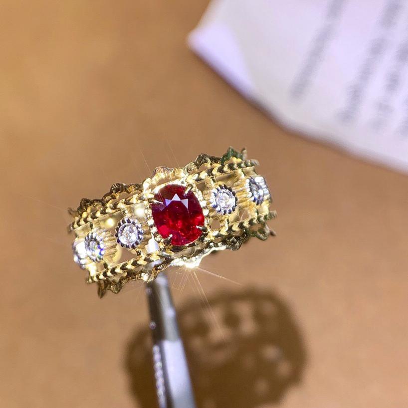 14K Yellow Gold 0.59 CTW Ruby & Diamond Ring (1 of 7)