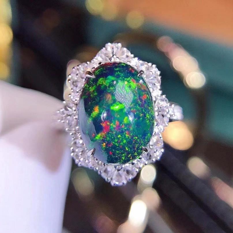 14K White Gold 4.05 CTW Opal & Diamond Ring (1 of 10)