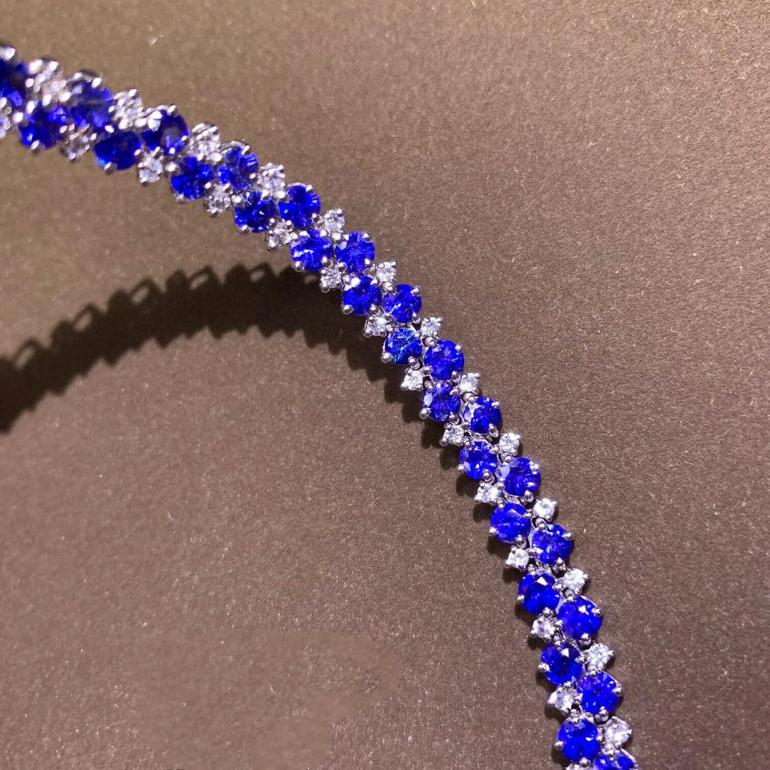 14K White Gold 11.7 CT Sapphire & Sapphire Bracelet (1 of 7)
