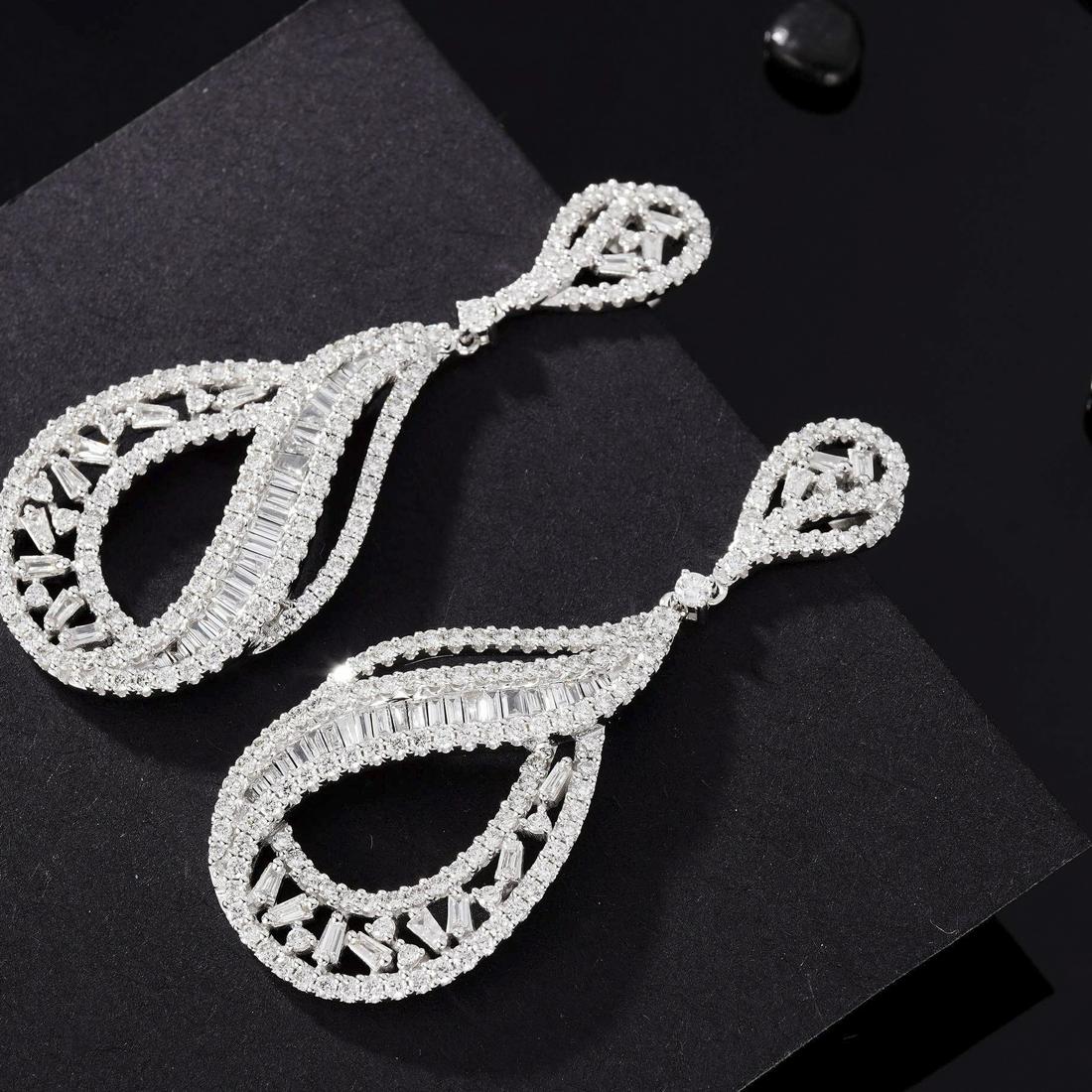 14K White Gold 2.70 CTW H Diamond Earrings (1 of 6)