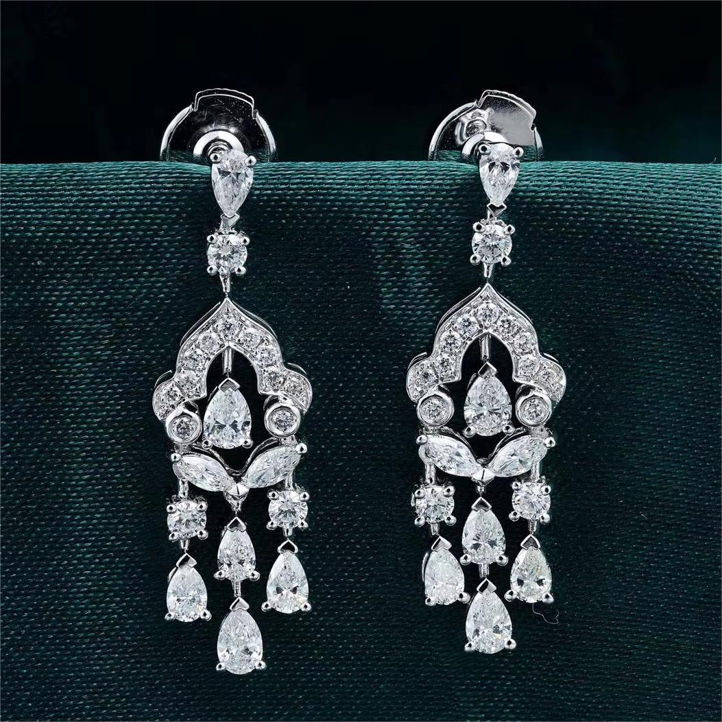 14K WHITE GOLD 1.50 CTW H DIAMOND EARRINGS (1 of 3)