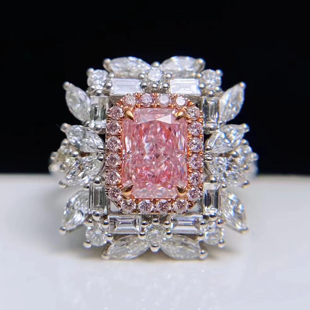 14K WHITE GOLD 2.29 CTW NATURAL PINK DIAMOND RING (1 of 7)
